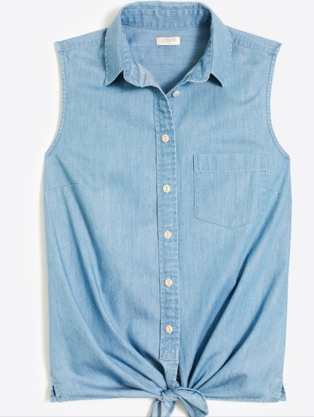 J.Crew Light Blue Sleeveless Button-Up Top